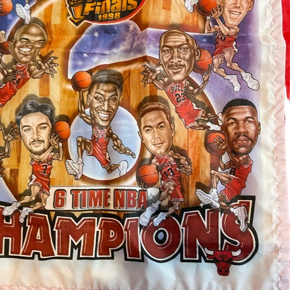 Vintage Chicago Bulls 1998 Championship Flag Banner Caricature NBA Finals Jordan - Picture 16 of 16